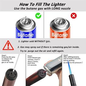 img 1 attached to Premium PROMISE Torch Lighters: Refillable Single Jet Flame for Candle Grill BBQ Camping (Brown+Black, Set of 2)