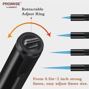 img 3 attached to Premium PROMISE Torch Lighters: Refillable Single Jet Flame for Candle Grill BBQ Camping (Brown+Black, Set of 2)