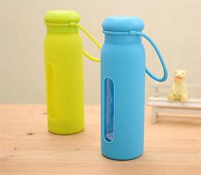 img 2 attached to 🌿 Eco-Friendly 17 Oz Sport Glass Water Bottle with Silicone Sleeve - Pure Tasting Hydration! Buy One, Donate to H2O for Life (Green)