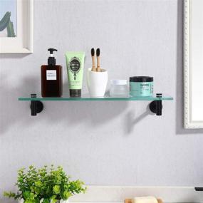 img 2 attached to 🛁 Sleek and Durable 20-Inch KES Bathroom Glass Shelf: Rustproof Wall Mount Organizer with 8 MM-Thick Tempered Glass and Matte Black Stainless Steel Brackets (A2021-BK)