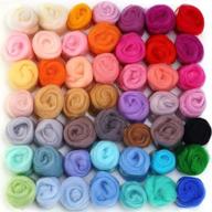 🧶 momoda 50 colors fibre wool yarn roving: the ultimate choice for needle felting, hand spinning, and diy craft projects logo