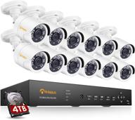 📹 anlapus h.265+ 16-канальная 4-в-1 1080p видеорегистратор видеонаблюдения с жестким диском на 4 тб, 12 проводных наружных камер ip-камера 2mp cctv для круглосуточной записи дома и бизнеса. логотип