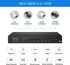 img 2 attached to 📹 Anlapus H.265+ 16CH 4-in-1 1080p Video Surveillance DVR System with 4TB Hard Drive, 12pcs Wired Outdoor 2MP CCTV Security Camera Kit for 24/7 Home and Business Recording