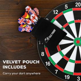 img 1 attached to 🎯 Professional Darts Set with Aluminum Shafts, Brass Barrels, and Assorted Dart Flight Flag Designs - Ideal for Experts or Beginner Throwing, Steel Tip Darts Set Professional