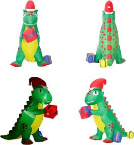 img 1 attached to 🎄 6FT Christmas Inflatable Dinosaur: Festive Outdoor Decoration with Hat, LEDs, and Blow-Up Fun!