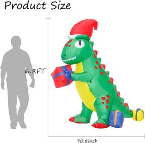 img 3 attached to 🎄 6FT Christmas Inflatable Dinosaur: Festive Outdoor Decoration with Hat, LEDs, and Blow-Up Fun!