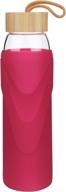 bpa-free glass water bottle with silicone sleeve and bamboo lid - dishwasher safe: the ultimate choice for hydration logo