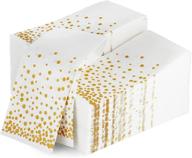 🌟 starmar gold guest towel napkins - luxurious disposable hand towels for bathroom, kitchen, & dining - soft absorbent linen feel paper - perfect for special events - 100-pack, 15.5x13 logo