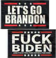 vibrant let's go brandon and f*** biden flags - fjb flag, 3x5ft 2 pack - ideal for eye-catching outdoor and indoor decor logo