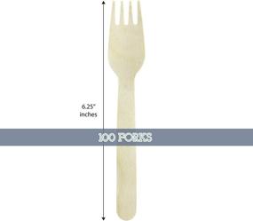 img 2 attached to 🍴 Galashield 100-Piece Disposable Wooden Forks - 6.3" Length - Eco-Friendly Biodegradable Compostable Cutlery Set - Wooden Utensils