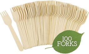 img 4 attached to 🍴 Galashield 100-Piece Disposable Wooden Forks - 6.3" Length - Eco-Friendly Biodegradable Compostable Cutlery Set - Wooden Utensils