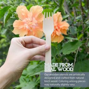 img 3 attached to 🍴 Galashield 100-Piece Disposable Wooden Forks - 6.3" Length - Eco-Friendly Biodegradable Compostable Cutlery Set - Wooden Utensils