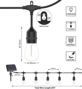 img 3 attached to 🌞 Solar Powered Simcasa 25FT S14 String Lights: Waterproof Commercial Grade Outdoor Edison Bulbs for Garden Yard Xmas