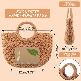 img 3 attached to 👜 Stylish and Durable Straw Tote Bag: Perfect Summer Beach Handbag for Women Travel