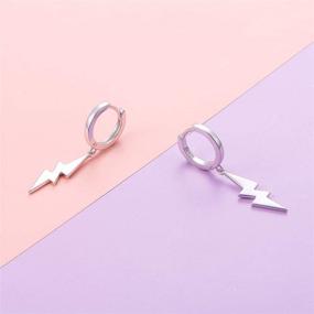 img 1 attached to Sterling Silver Lightning Bolt Dangle Drop Earrings – Perfect Gift for Women and Teenage Girls