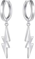 sterling silver lightning bolt dangle drop earrings – perfect gift for women and teenage girls logo