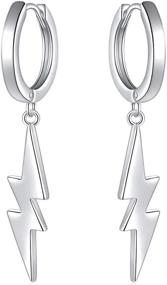 img 4 attached to Sterling Silver Lightning Bolt Dangle Drop Earrings – Perfect Gift for Women and Teenage Girls