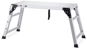 img 4 attached to 🔧 Adjustable Height Aluminum Work Platform - Supports 330 lbs, Portable Folding Stool Ladder with Non-Slip Surface (24-35 inches)