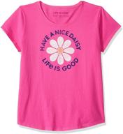 👚 life good: smiling smooth powder girls' clothing for active lifestyle logo
