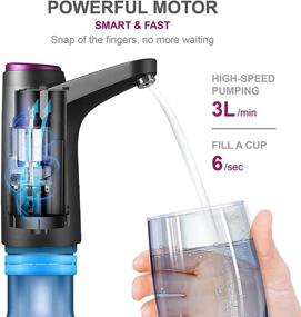 img 2 attached to 🚰 Zone 5 Gallon Water Dispenser, Auto Drinking Water Bottle Pump - USB Charge Universal Fit - Portable Water Bottle Switch for Travel, Home, Kitchen, Office, Camping