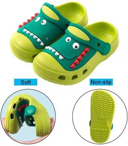 img 1 attached to 🦕 JACKSHIBO Toddler Sandals with Cartoon Dinosaur Design for Boys' Shoes
