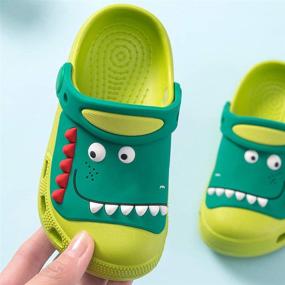 img 3 attached to 🦕 JACKSHIBO Toddler Sandals with Cartoon Dinosaur Design for Boys' Shoes