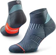 🧦 rockay flare running socks for men and women - cushioned, quarter cut, arch support, 100% recycled, anti-odor (1 pair) logo