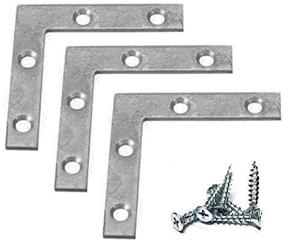 img 1 attached to 🔒 Enhanced Stability: Plated Corner Braces Brackets Screws for Secure Fixing