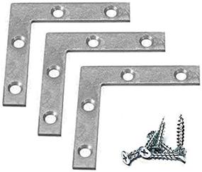 img 4 attached to 🔒 Enhanced Stability: Plated Corner Braces Brackets Screws for Secure Fixing