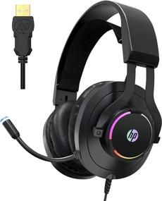 img 4 attached to 🎧 HP USB PC Gaming Headset with Microphone - 7.1 Virtual Surround Sound Game Headphones with Noise Cancelling Mic - Breathable Memory Foam Earpads & LED RGB Backlit - Compatible with Computer/Laptops/PC