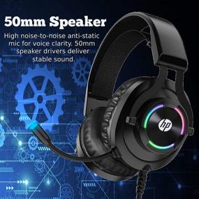 img 3 attached to 🎧 HP USB PC Gaming Headset with Microphone - 7.1 Virtual Surround Sound Game Headphones with Noise Cancelling Mic - Breathable Memory Foam Earpads & LED RGB Backlit - Compatible with Computer/Laptops/PC