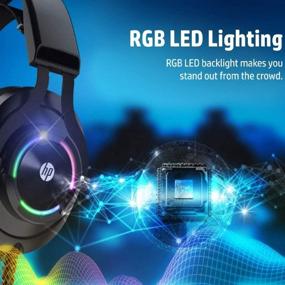 img 1 attached to 🎧 HP USB PC Gaming Headset with Microphone - 7.1 Virtual Surround Sound Game Headphones with Noise Cancelling Mic - Breathable Memory Foam Earpads & LED RGB Backlit - Compatible with Computer/Laptops/PC