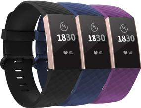 img 4 attached to 👌 Adepoy Fitbit Charge 3/4 Bands: Stylish, Adjustable Replacement Wristbands for Women and Men