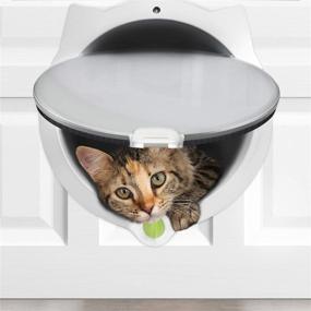 img 3 attached to Convenient 4-Way Locking LYNX Cat Door for Pets: Ideal for Interior & Exterior Doors