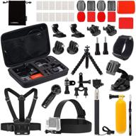 📷 luxebell accessories kit for akaso/dji/gopro action cameras - enhance your shooting experience with hero 9 8 7 6 5 black sliver max session fusion sj4000 sj5000 logo