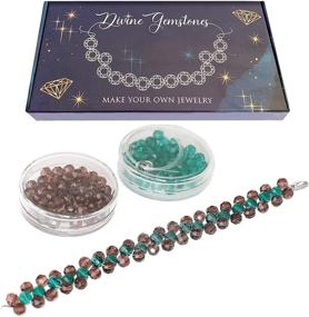 img 4 attached to DIY Bracelet Kit by Divine Gemstones: Create Stunning Bracelets for Women, Teens, and Adults. Design One Beautiful Bracelet with Ease. Available in Burgundy Purple/Green