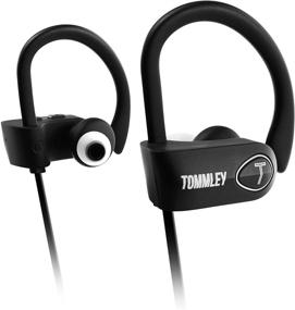 img 1 attached to 🎧 Durable IPX7 Waterproof Sports Earphones: Tommley Bluetooth Headphones with HD Sound, Bass & Mic - Secure Comfort Fit Earbuds for Running - Noise Cancelling Sweatproof Headsets, 8 hrs Playtime