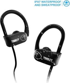 img 3 attached to 🎧 Durable IPX7 Waterproof Sports Earphones: Tommley Bluetooth Headphones with HD Sound, Bass & Mic - Secure Comfort Fit Earbuds for Running - Noise Cancelling Sweatproof Headsets, 8 hrs Playtime