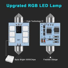 img 1 attached to 🌈 RGB LED Bulb 41mm 42mm 1.65 Inches 578 212-2 211-2 Festoon LED Bulbs,16 Colors Remote Control Dome Map Door Courtesy Trunk License Plate Lights Lamps