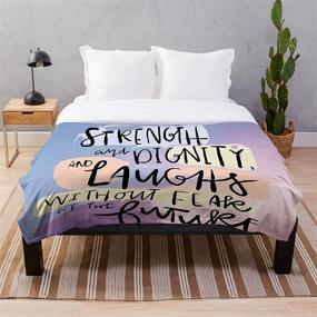 img 4 attached to 📚 Flannel Fleece Microfiber Blanket Throw – Proverbs 31:25 Bible Verse, Lightweight Soft Cozy Luxury for All Seasons in Home, Bed, Sofa, Chairs, Dorm – 80"x60" - Perfect Blanket for Adults