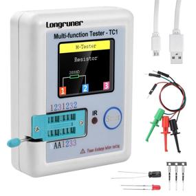 img 4 attached to 📊 Longruner Multi-function Tester 1.8 inch Colorful Display Pocketable TFT Backlight Transistor LCR-TC1 - Diode Triode Capacitor Resistor Transistor LCR ESR NPN PNP MOSFET LW21