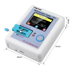 img 2 attached to 📊 Longruner Multi-function Tester 1.8 inch Colorful Display Pocketable TFT Backlight Transistor LCR-TC1 - Diode Triode Capacitor Resistor Transistor LCR ESR NPN PNP MOSFET LW21