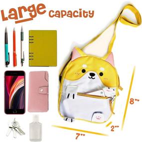 img 1 attached to Cute Kawaii Dog Messenger Bag - Shiba Inu Crossbody Purse for Kids, Junior, and Teen Girls – Fashionable and Functional