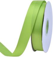🎀 apple green solid double face satin ribbon, 1 inch width, 50 yards per roll - ideal for diy hair accessories, scrapbooking, gift packaging, party decoration, and wedding flowers logo