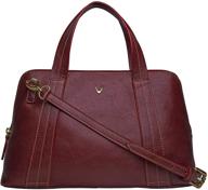 stylish & versatile hidesign cerys leather satchel: red women's handbags & wallets logo