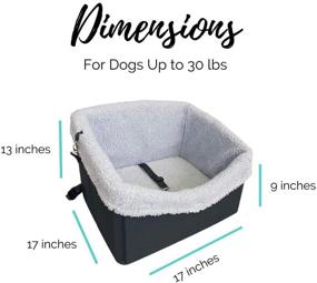 img 2 attached to 🐶 Premium Large Cozy Boost- Modern Grey Dog Car Booster Seat with Seat Belt Tether for Small to Medium Dogs, Puppies, and Pets Up to 30 Lbs