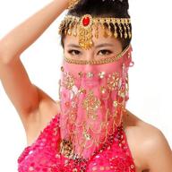 💃 saymequeen women's beautiful costume accessory - beaded belly dance veil for enhanced performance logo
