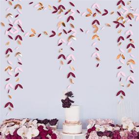 img 4 attached to 🌹 Burgundy Rose Gold Party Decorations: Elegant 52 Ft Leaf Garland Kit - Perfect for Birthdays, Bachelorette Parties, Engagements, Anniversaries, Weddings, Bridal Showers and More!