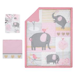 img 3 attached to Bedtime Originals Eloise 3-Piece Crib Bedding Set: Delicate Pink Dreamland