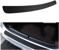 yunm car rear bumper rubber protector strip - anti-scratch, anti-collision trunk door entry guard, 3d embossing trim cover - universal sports accessory (black) logo